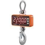 VEVOR Digital Crane Scale, 2200 lbs/1000 kg, Industrial Heavy Duty Hanging Scale with Remote Control, Cast Aluminum Case & LED Screen, High Precision for Construction, Factory, Farm, Hunting (Orange)