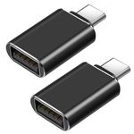 HIGHSTREET 2X USB A Female to Type C Male OTG Connector Compatible with iWatch 9, iPhone 12, 13, 14, 15 Pro Plus Max, iPad 9, 10, Air 5, Mini 6, Galaxy S24, S23, S22, S21 Ultra (Pack of 2)