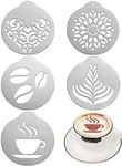 Panlom Christmas Coffee Stencils Stainless Steel Sprinkler Dusting Art Chocolate Cocoa Stencils Set Barista Accessories Gifts for Coffee Lovers (Daily Stencils-3)