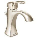 Moen 6903NL Voss Collection One Handle Single Hole Bathroom Sink Faucet with Optional Deckplate, Polished Nickel