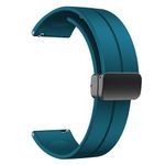 DHIMAHI 20MM Magnetic Buckle Soft Silicone Sport Strap Band For Amazfit Bip/Bip s/Bip s Lite/Bip u/Bip Lite/Bip Youth,Samsung Gear Sport/Galaxy Watch/Gear S2 Classic,Smart Watch For Men Women (Teal)