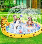 Outdoor Paddling Pool - Toddler Toys Wading Pool 67” Splash Pad Inflatable for Kids, Indoor Game Pool, Splash Play Mat with Adapter, Outdoor Garden Toys for 3 4 5 6 7+ Boys Girls Kids Toddlers