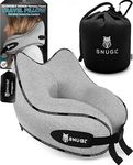 SNUGL Travel Pillow – Memory Foam Neck Pillow for Travel – Support Cushion for Airplane with Carry Bag & Clip - Holiday Essentials (Grey - Adult Regular)