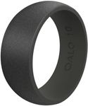 QALO Men's Rubber Silicone Ring, Satin, Silicone Rubber Wedding Band, Breathable, Durable Wedding Ring for Men, 8.5mm Wide 2.5mm Thick, Tungsten, Size 12