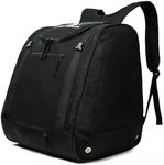 StorForge 50L Boot Bag,Ski Boots(Size 14) and Snowboard Boots Bag,Waterproof Snowboarding Travel Luggage,Hidden mesh pockets for helmet,Excellent for Store all ski gears (black)