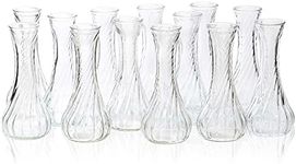 Set of 12 Small Glass Vase, Bud Vases in Bulk for Floral Arrangements, Events, Home Decor Weddings, Table Centerpiece Clear