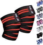 DEFY Sports' Knee Wraps for Weightlifting - Provides Knee Support for Powerlifting, Squats & Fitness Workouts - Ideal Knee Wrap for Men and Women  (1 PAIR) (Red)