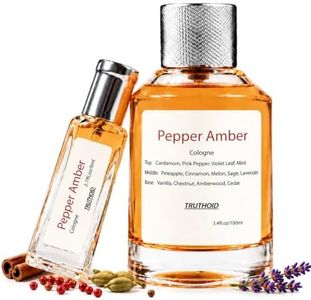 Truthoid Gourmand Perfume - Pepper Amber Long-Lasting Travel Size 3.4 +0.27 fl oz | Vegan Perfume Warm Amberwood, Creamy Vanilla & Fresh Sage Cologne For Women and Men