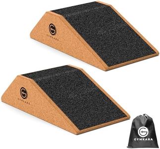 Gymkara Cork Squat Wedge Block 2 Pack - Non Slip Heel Elevated Squat Wedge and Calf Raise Block - Slant Board for Squats to Avoid Muscle Strain and Optimize Squat Form
