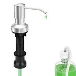 Kitchen Sink Soap Dispenser Brushed Nickel Countertop Soap Dispenser Pump with 47" Extension Tube kit and 17 oz Bottle,Collapsible Funnel