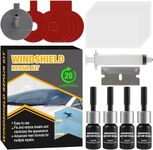 Windshield Repair Kit with Pressure Syringes, for Repair Half-Moon Cracks, Cobwebs, Star-Shaped Damage, Long Line Crack