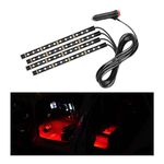 Ohleats Car LED Strip Light, 48 LED RGB Auto Interior Atmosphere Lights, Cigarette Lighter Under Dash Ambient Night Light, Interior Lamp Lighting Kit Car Accessories (Red)