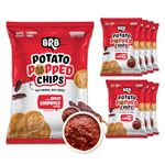 BRB Popped Potato Chips | Not Baked, Not Fried | Spicy Chipotle Flavour | 8 Packs X 48 Grams | 60% Less Fat | Low Calorie | Healthy Snack