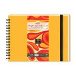 Zen Sangam Artists’ - A4 Spiral Acrylic Pad - Landscape - 300 GSM - Cold Pressed Sketchbook - Canvas Texture - (40 Pages) - Size (21x29.7cm) - Wiro Acrylics Art Book - Golden Yellow