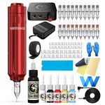 Tattoo Gun, Wormhole Tattoo Kit Tattoo Machine Kit for Beginners with Tattoo Gun Tattoo Power Supply 20 Tattoo Cartridge Needles Tattoo Inks Complete Tattoo Kit WTK147