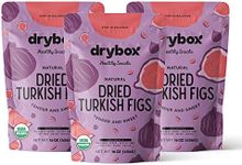 Drybox Organic Dried Figs 3 Pack No Sugar Added, Smyrna Turkish Fig | Unsweetened Unsulfured Non-GMO Dry Figs for Snacking, Charcuterie Board, Salads | 1 lb per pack resealable - Total 3 lbs