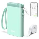 Label Maker Machine with Tape, P21 Portable Bluetooth Label Printer, Wireless Built-in Cutter Sticker Maker Mini Label Makers with Multiple Templates for Organizing Storage Office Home, Green