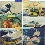 12 Pack of Hokusai Japanese Decorative File Folders, 1/3 Cut Tab, Letter Size for School, Office (6 Patterned Designs)