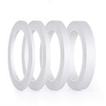 FEPITO 4 Rolls Double Sided Tape Strong Adhesive Sewing Tape for Craft Class Office, 25 Meters each roll (Width: 6mm/ 9mm/ 12mm/ 15mm)