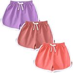 Big Girls 3 Pack Running Athletic Cotton Shorts, Workout and Fashion Dolphin Summer Beach Sports 12-14