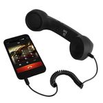 Drumstone 𝟭𝟱 𝗬𝗘𝗔𝗥𝗦 𝗪𝗔𝗥𝗥𝗔𝗡𝗧𝗬Retro Phone Telephone, 3.5mm Universal Phone Retro Handset Radiation-Proof Receivers Cellphone Handset Classic Mobile Phone Handset for Phone 𝐁𝐥𝐚𝐜𝐤