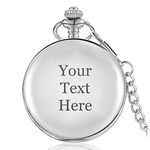 EDSG Personalised Pocket Watch | Engraved Polished Watch | Custom Gift for Dad Daddy Father Boyfriend Husband Uncle Usher Best Man Grooms Stepfather Grandad Fathers Day Gift with Box (Silver)