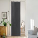 StangH Blackout Door Curtains for Doorways, Accordion Style Sliding Closet Door Folding Curtains for Laundry, Bathroom, Room Divider Sliding Door Curtains, Grey, W50 x L80, 1 Panel,