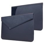 Snugg Macbook Pro Touch 15" (2016, 2017) Sleeve, Riverside Blue Leather Sleeve Case Protective Cover for Macbook Pro Touch 15" (2016, 2017) 15" Touchbar