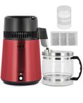 CO-Z Water Distiller, Stainless Steel Distilling Pure Water Machine for Home Countertop Table Desktop, 4L Distilled Water Making Machine, 4 Liter Water Purifier to Make Clean Water for Home,Red