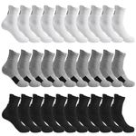 30 Pairs Basketball Socks Performance Cushioned Compression Socks Running Cycling Sports Socks Bulk Pack for Men Women Teens