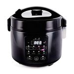 Yum Asia Kumo YumCarb Rice Cooker with Ceramic Bowl and Advanced Fuzzy Logic, (5.5 cup, 1 litre), 5 Rice Cooking Functions, 3 Multicooker Functions, 220-240V UK/EU Power (Dark Stainless Steel)