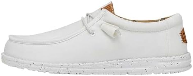 HEYDUDE Men's Wally Washed Canvas, Mens Shoes, Slip-on Loafers, Comfortable & Light-Weight White