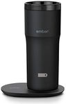 Ember Stainless Steel Temperature Control Travel Mug, 12 Oz, App-Controlled Heated Coffee Mug with 3-Hour Battery Life and Improved Design, Black