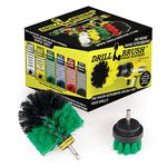 2 Piece Green Medium Stiffness Drill Rotary Cleaning Drillbrushes for Cleaning Kitchen, Cabinet, Counter, Linoleum, and General Purpose Scrubbing by Drillbrush