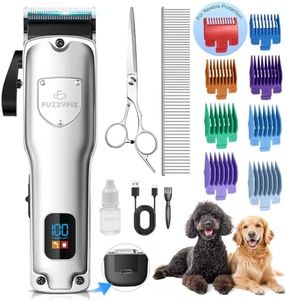 FuzzyFix Tondeuse Chien Professionnelle pour Poils Épais – Kit de Toilettage Silencieux Rechargeable avec Lames en Céramique et Acier Inoxydable pour Chiens, Chats et Animaux