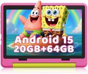 Kids Tablet,Android 15 Tablet with HD Display,10.1 inch,Parental Control & Kids Mode, Octa-Core, GMS Certified,20GB RAM 64GB ROM,1TB Expandable, 5000mAh Battery, Dual Camera, Protective Case,Pink