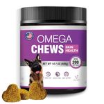 Omega 3 for Dogs Fish Oil for Dogs DHA & EPA Dog Fish Oil Omega 3 Skin Coat Supplement Dog Fish Oil Itchy Skin Allergy Relief 200 Tablets Omega 3 Fish Oil for Dogs Omega 3 Fish Oil Chews for Dogs