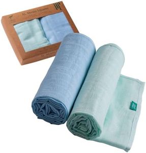 Urban Kanga Teli Mussole Neonato 120 X 120 cm Confezione da 2 (Menta/Blu)
