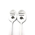 Nana and Papa Gifts Spoon Nana’s Coffee Papa’s Coffee Spoon Set for Grandparents Mothers Day Fathers Day Gift Anniversary Christmas Birthday Gifts for Grandparents