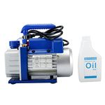 LuckyHigh 3 CFM Single Stage Vacuum Pump 110V 60Hz 1/4HP Rotary Vane AC Air Conditioning Refrigerant Vacuum Pump with Oil Bottle