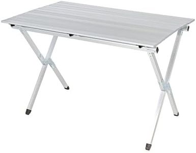 Camco Aluminum Roll-Up Table with Carrying Bag | Lightweight & Easy-to-Carry | Comfortably Sits 4-6 People | Ideal for Tailgating, Camping, The Beach, Parties & More (51892)