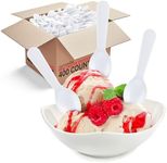 Stock Your Home 400 Count 3-Inch Plastic Mini Taster Spoons - Perfect for Sampling, Desserts, and Parties, Disposable and Durable Utensils