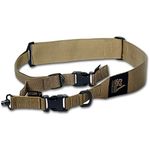 (Full Sling, Coyote Sling with Push Button Swivels) - S2Delta - USA Made Premium 2 Point Rifle Sling, Fast Adjustment, Modular Attachment Connexions, Comfortable 2" Wide Shoulder Strap