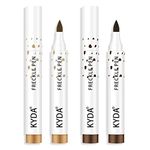 KYDA 2 Colors Freckle Pen,Natural Lifelike Freckle Makeup Pen Magic Freckle Color,Waterproof Longlasting Soft Dot Sopt Pen,for Natural Effortless Sunkissed Makeup-Dark Brown&Light Brown