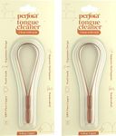 Perfora Copper Tongue Cleaner for Men and Women (Pack of 2) | For Fresh Breath & Bacteria Removal | Improved Taste Sense & Oral Hygiene | Easy to Use | 100% Pure Indian Copper Tongue Scraper