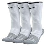 Unisex Nike Everyday Max Cushion Crew Training Sock (3 Pair) (White, Small)