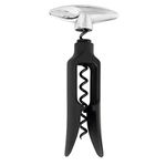 True Twister: Easy Corkscrew Turn Key Bar Accessory Wine Bottle Opener, 6", Black