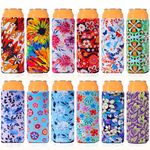 12 Pack Beer Can Coolers Sleeves Neoprene Drink Cooler Sleeves,for Standard 12 Ounce Cans Beer Coolers for Parties, Events or Gift (Small floral style B)