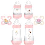 MAM Feed & Soothe Bottle & Pacifier Gift Set, Girl, 0+ Months, 6-Count