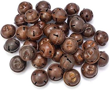 Callenbach 40Pcs 35mm / 1.38inch Rusty Jingle Bells Decorative Vintage Rusted Metal Bells with Star-Shape Cutouts for Christmas Holiday Home DIY Crafts Decoration